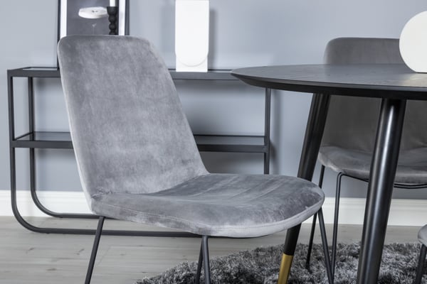 Spisebord og stol sæt, 115x63x84 cm, Sort, Velour