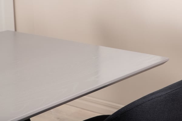 Spisebord og stole sæt, Piazza, 190x90x76 cm, Sort
