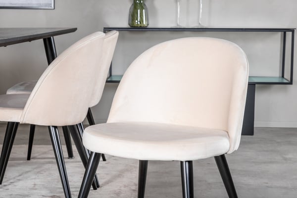 Spisebord og stol sæt, 75,5x180x90 cm, beige, bøjet træ