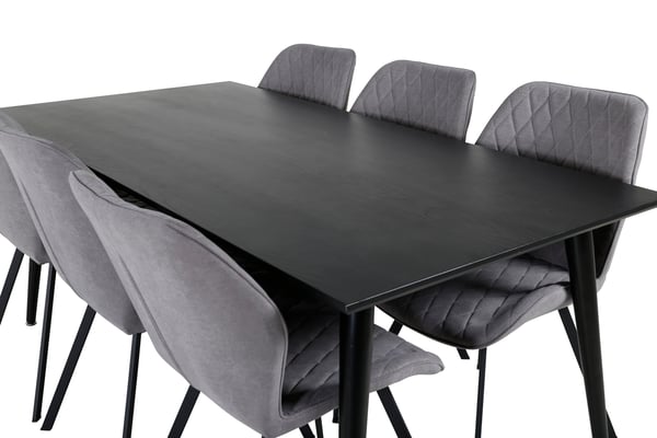 Spisebord, Dipp, 75,5x180x90 cm, Sort, Finer