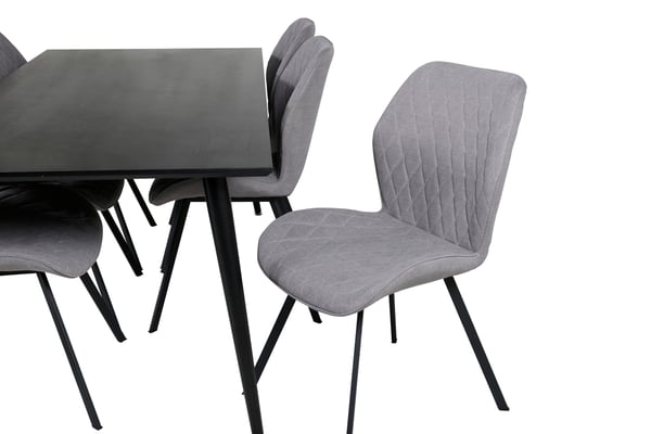 Spisebord, Dipp, 75,5x180x90 cm, Sort, Finer