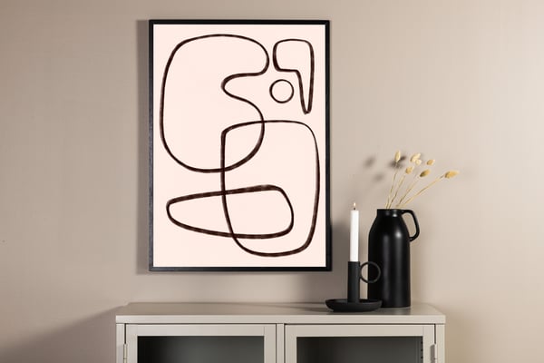 Juliste, Viivapiirros, 50x70 cm, Valkoinen