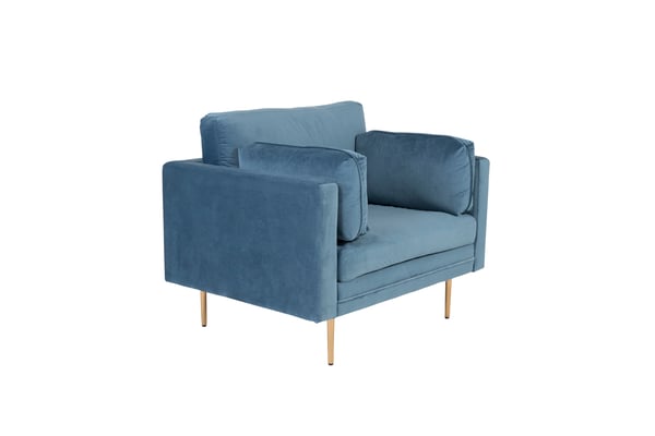Nojatuoli, Boom Single Velvet, 86x84x110 cm, Sininen