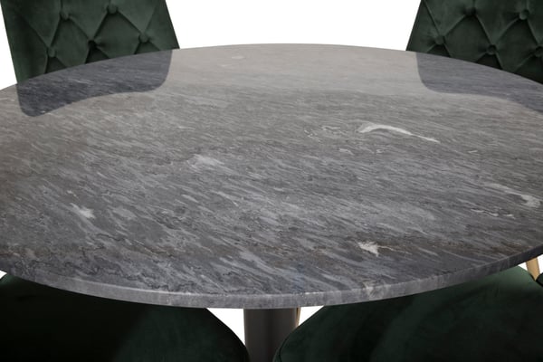 Spisebord og stole sæt, 106x75 cm, Sort, Marmor, Velour