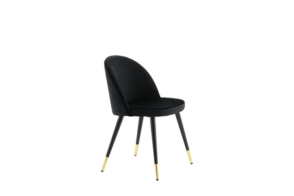 Ruokatuoli, sametti 2-pack messinki musta, 57x50x76.5 cm, musta