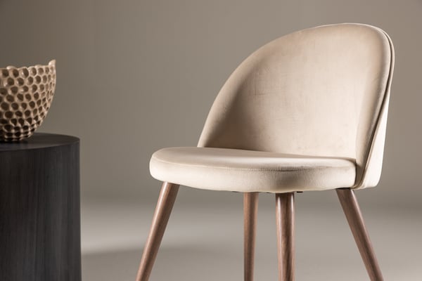 Ruokatuoli, sametti, 54x50x77 cm, beige