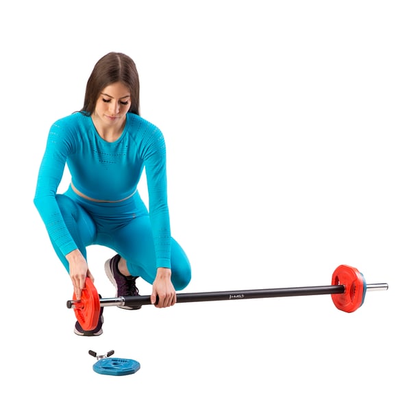 Fitnessskivstång med HMS-klämmor GBP01