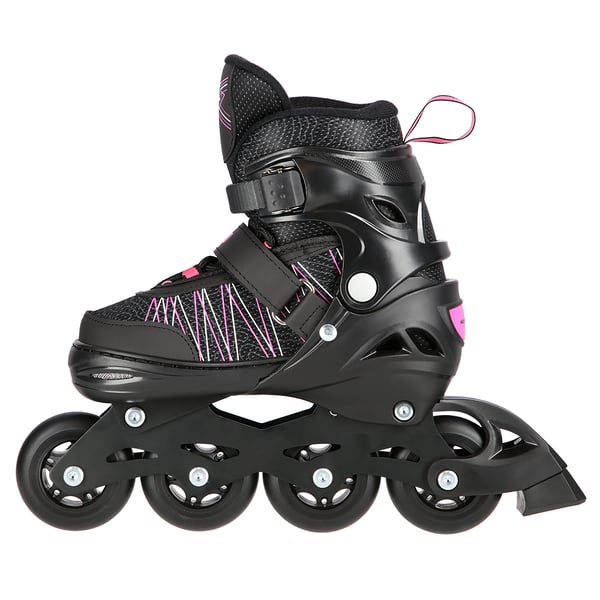 2-i-1 rullskridskor med utbytbart hockeystycke Nils Extreme NH11912 A svart och rosa storlek S (31-34)