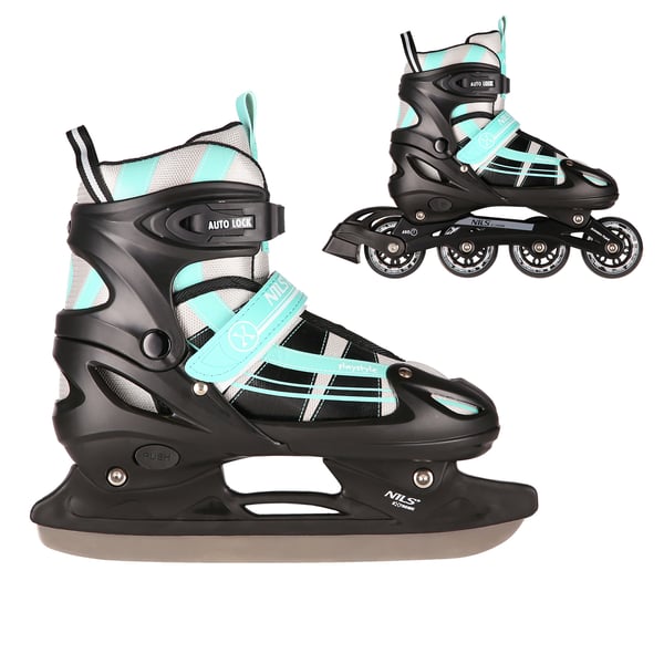 Nils Extreme NH18366A 2-i-1 inlines med utbytbart hockeystycke, nyskick, storlek L (39-42)