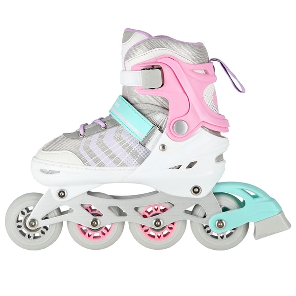 Nils Extreme NH18192 4-i-1 rullskridskor med utbytbart hockeystycke, rosa, storlek M (34-38)