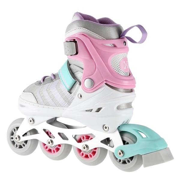 Nils Extreme NH18192 4-i-1 rullskridskor med utbytbart hockeystycke, rosa, storlek M (34-38)