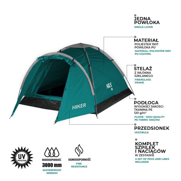NILS CAMP Hiker NC6010 retkiteltta vihreä