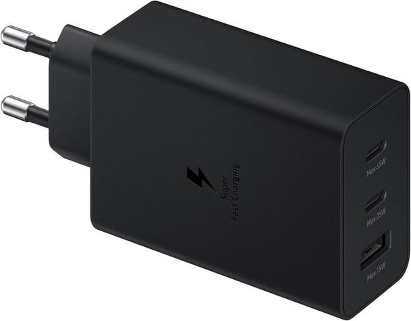 Samsung 65W Trio USB-C Fast Charging vegglader - Svart