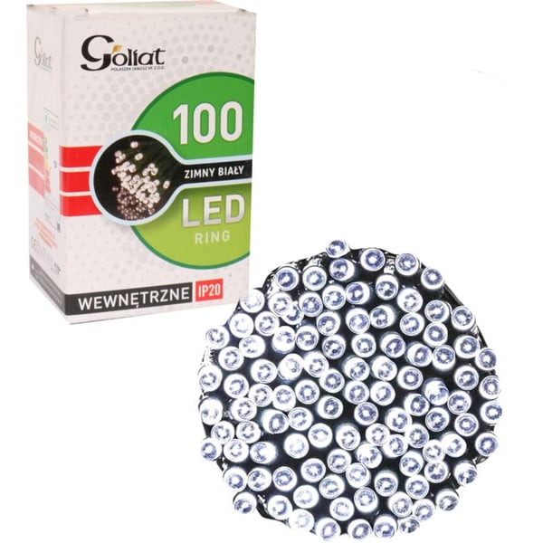Joulukuusen valot 100 LED-rengas, viileä valkoinen, johdon pituus 1,5 metriä, sisäkäyttöön IP20