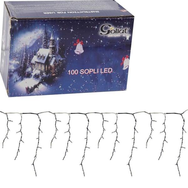 LED-valoverho 100 valoa, viileän valkoinen, energiansäästöinen, koti- ja ammattikäyttöön