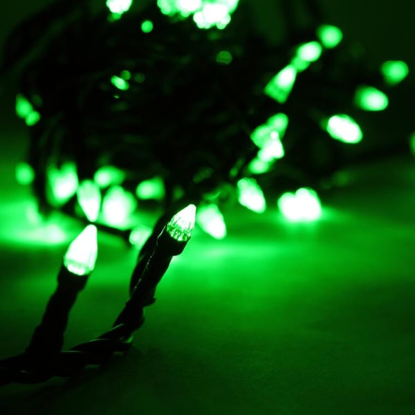 Vihreät LED-joulukuusenvalot sisäkäyttöön, 100 kpl, yksi diodi, läpikuultamaton, verkkovirtakäyttöinen