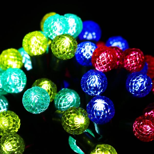 LED-joulukuusen valot kristallipallot moniväriset 50 kpl - ulkovalaistuskoriste