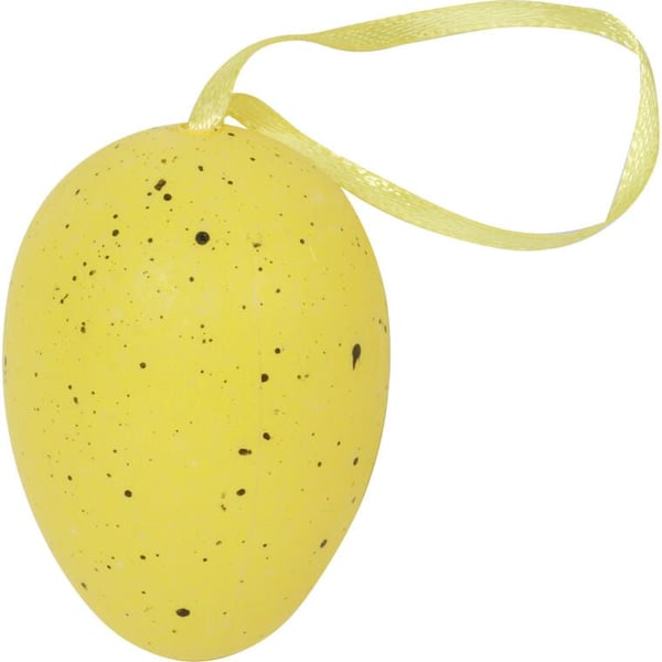 Muovimunat täpläriipukset 6 kpl setti 6cm keltainen