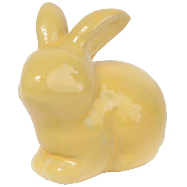 Keramisk härefigurin 20 cm gul