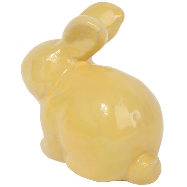 Keramisk härefigurin 20 cm gul