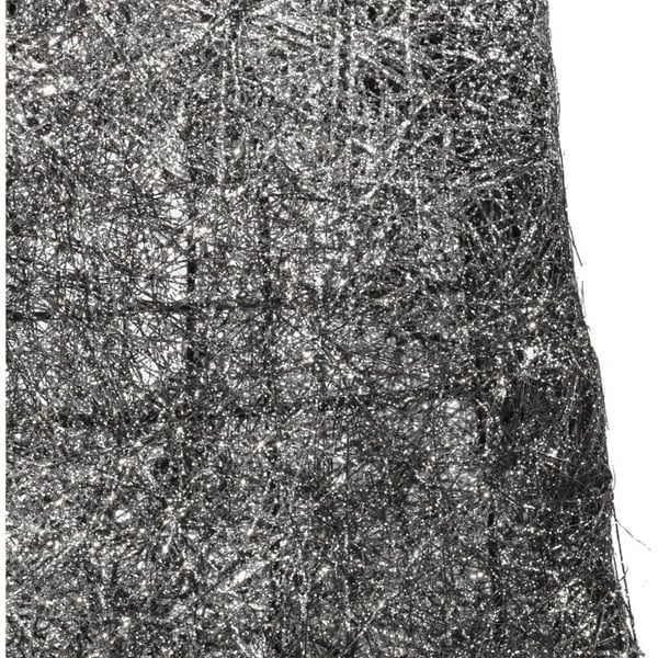 Musta ja hopeinen sisal-kartiomainen joulukuusi 40 cm