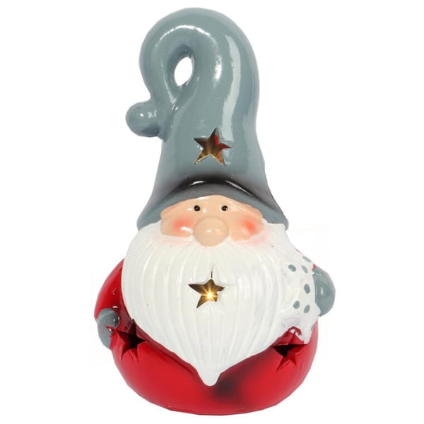 Keraaminen joulupukki LED-joulukoriste 15 cm