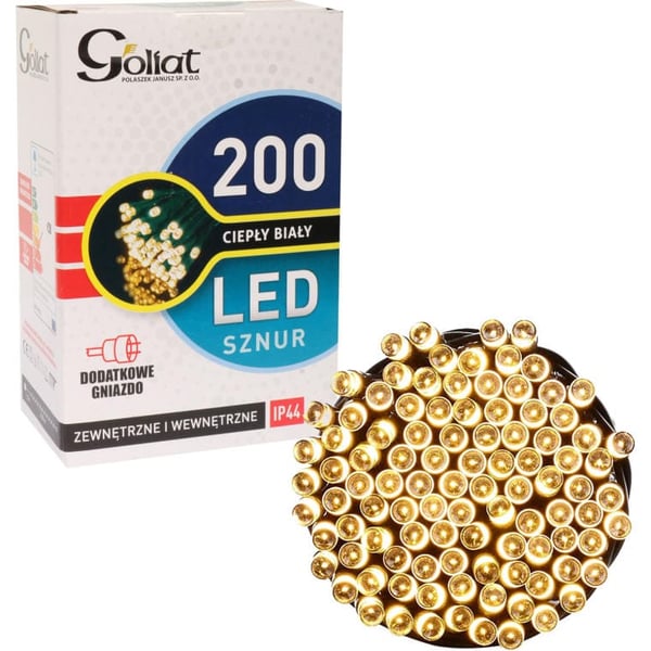 Julegrenlys til udendørsbruk 200 LED med ekstra kontakt, varmhvidt, netdrevet, 995 cm