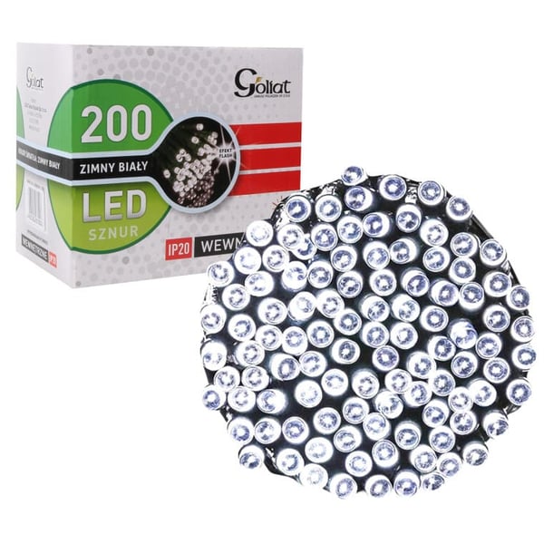 Energibesparende LED-julbelysning 200 stk. Koldvid med blinkeffekt, indendørs, længde 11,5 m, IP44