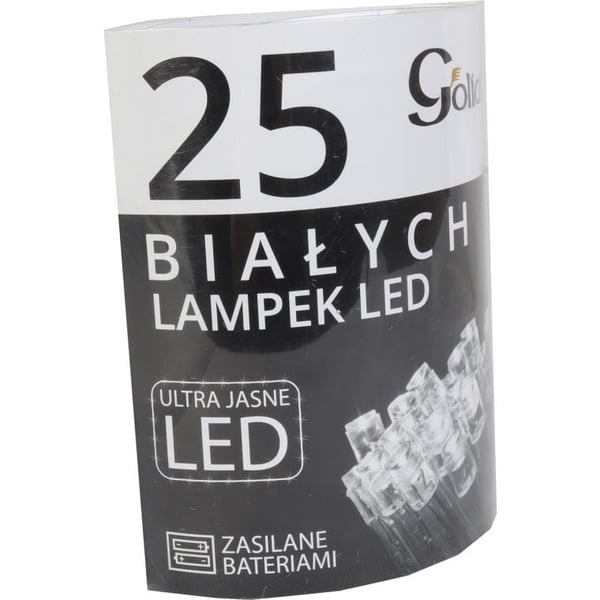Vita juletrebelysninger med 2xAA-batterier og 25 ultraluminøse lysdioder