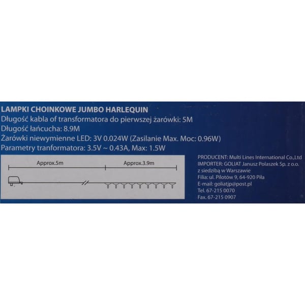 Jumbo joulukuusenvalot, moniväriset, kynttilänmuotoiset, 40 kpl, vihreä johto, 8,9 m, 220V-240V sisäkäyttöön