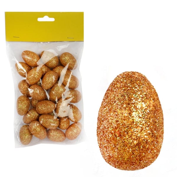 30 kultaisen styrox-munan setti pääsiäiskoristeisiin 3 cm
