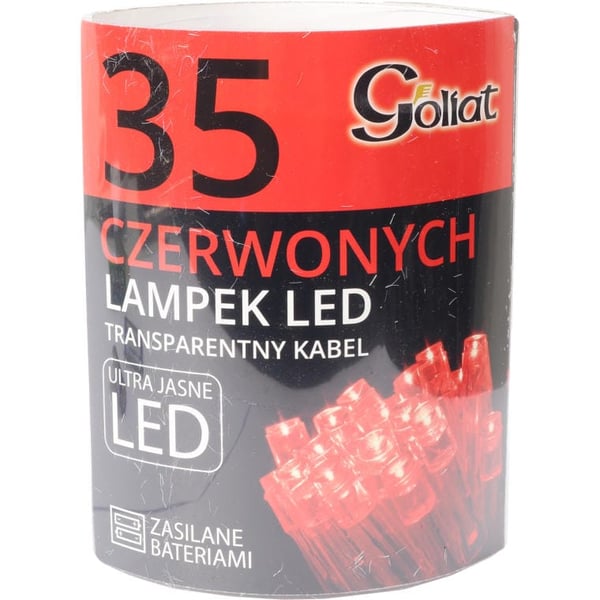 Punaiset 35 LED-joulukuusen valot, joissa on 2 AA-paristoa (paristot eivät sisälly) sisäkäyttöön