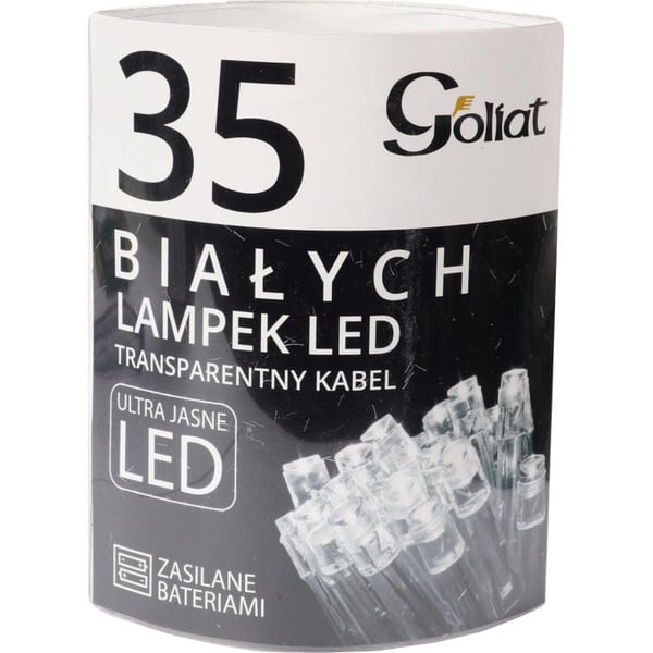 35 LED-joulukuusenvaloa, viileän valkoinen, toimii kahdella AA-paristolla (paristot eivät sisälly) - sisäkäyttöön