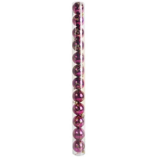 12 muovipallon setti, 6 CM, pinkki