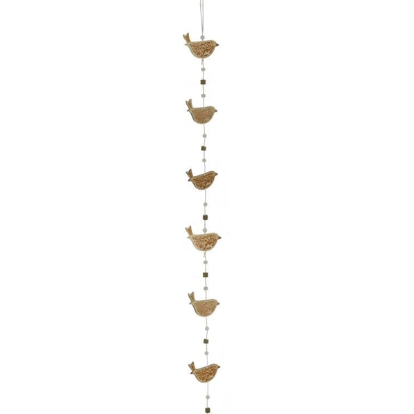 Jouluinen puinen lintuköynnös 80 cm ruskea