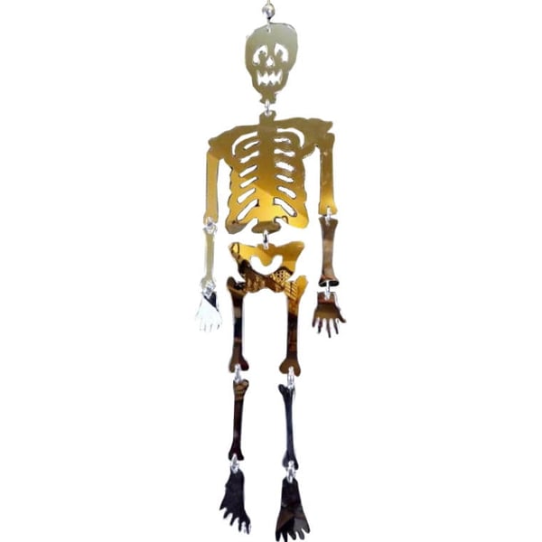Spegelbesat skeletophæng, dobbeltsidet, 40 cm