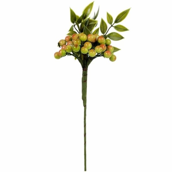 Kvist med bär och gröna bollar, 34 cm