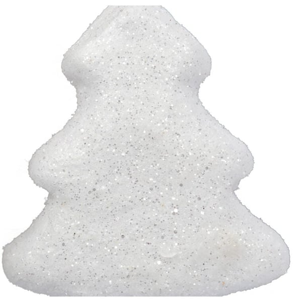 6 valkoisen styroksisen joulukuusen setti - joulukoriste 5,5 cm