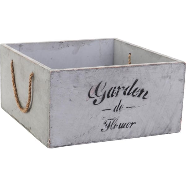 Stor vintage träkruka med hållare för blommor och örter