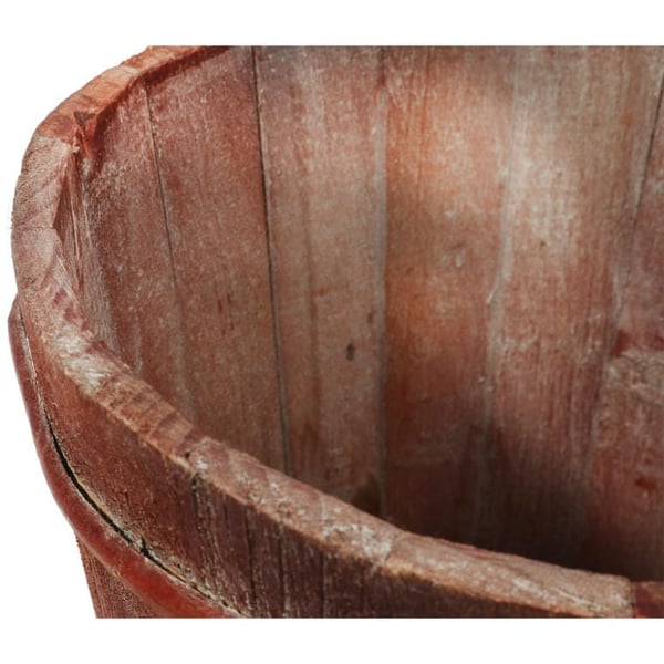 Puinen kukkaruukku kannella, ruskea, halkaisija 23 cm