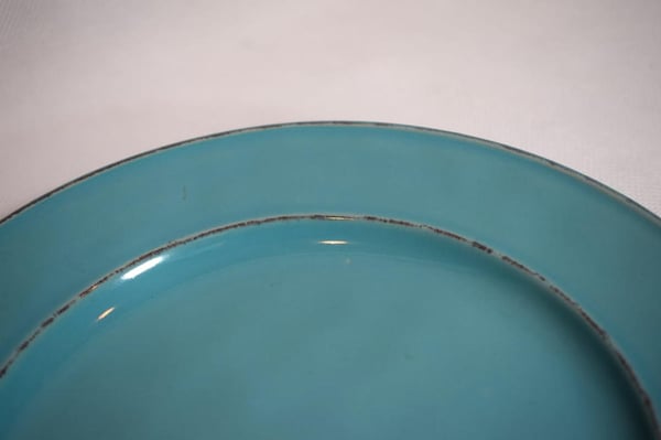 Vintage turkis mattallrik 28,5 cm