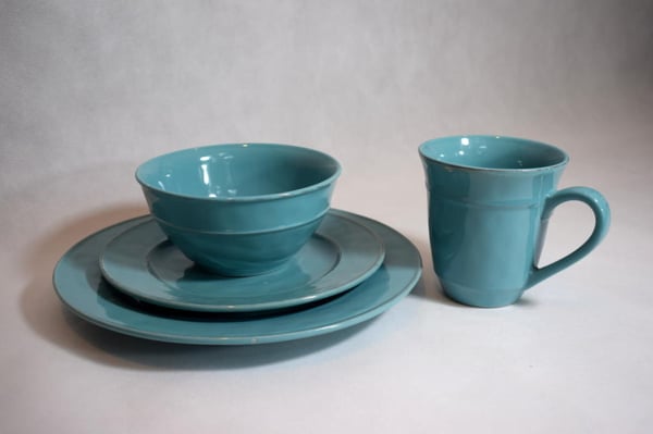 Vintage turkis mattallrik 28,5 cm
