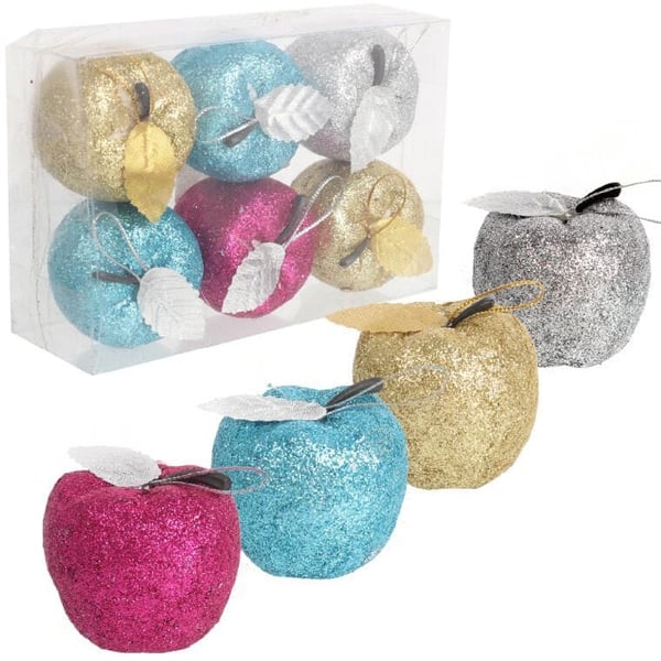 Sæt med 6 plastikæbleballer 5 cm