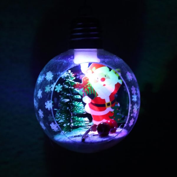 Muovinen joulupallo LED-valaistuksella ja joulupukilla 8 CM II