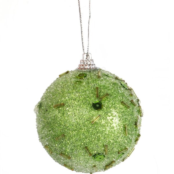 3 kpl styrox-palloja paljeteilla, 7 cm, vihreät