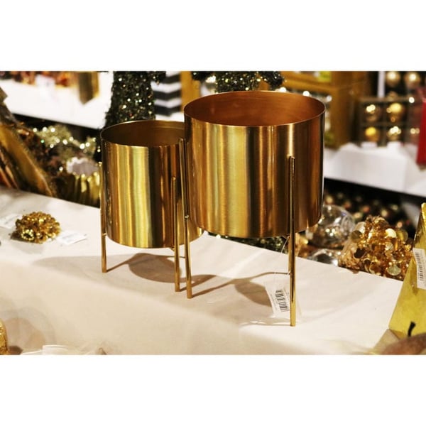 Gyllene metallkåp på tre ben 17 cm