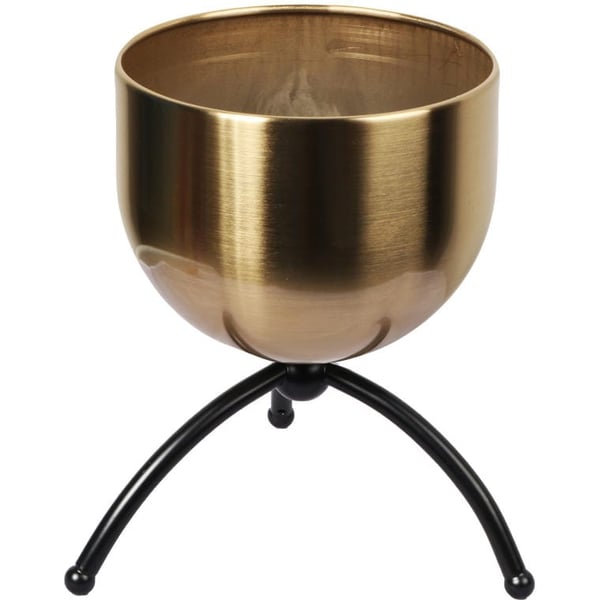 Guldfärgad metallkåpa på tre ben 20 cm