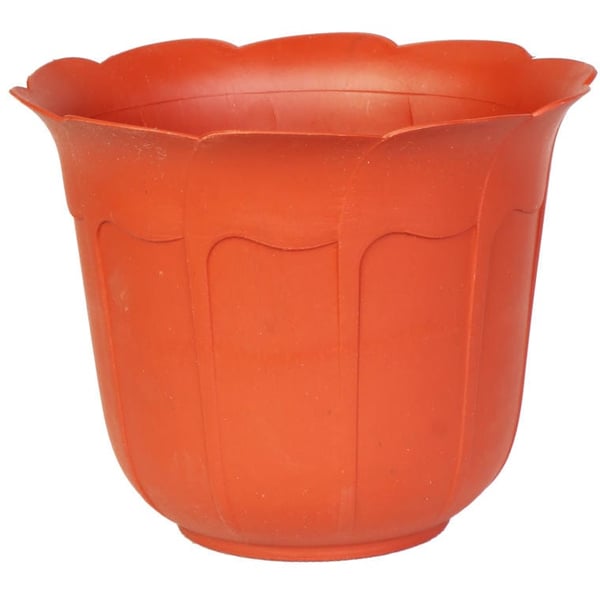 Blomformad trädgårdskruka 18cm tegelfärg