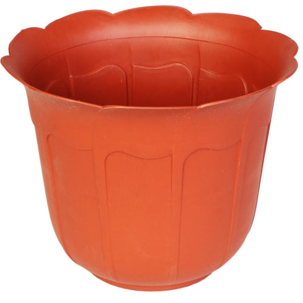 Blomformad trädgårdskruka 18cm tegelfärg