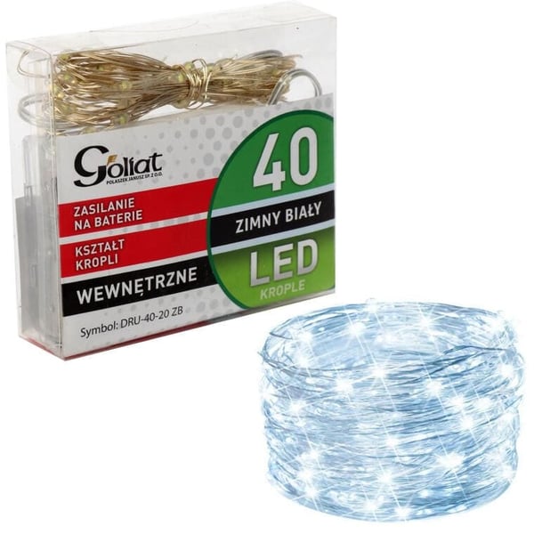 Fleksible LED-batteridrevne lamper - koldhvid - 40 stykker på en ledning til ekstra indretning Fleksible LED-batteridrevne lamper - koldhvid - 40 stykker på en ledning til ekstra indretning